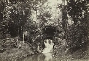 View of the Small Grotto toward the Deer Pond, Bois de Boulogne, 1858. Creator: Charles Marville