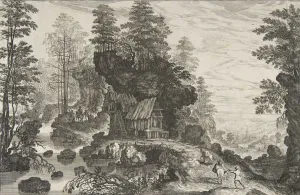 View of a Small House Built into a Rock, 1576-1636. Creator: Isaak Major View of a Small House Built into a Rock, 1576-1636. Creator: Isaak Major