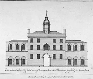 Smallpox Prints: View of the smallpox hospital at Battle Bridge, London, 1771