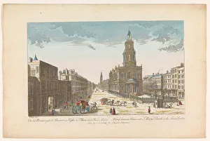 View of Somerset House and Saint Mary-le-Strand Church in London, 1722-after 1758. Creator: Nicolas Jean Baptiste Poilly
