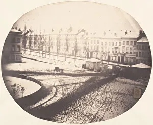 Brussels Belgium Prints: View of the Square in Melting Snow, 1854-56. Creator: Louis-Pierre-Thé