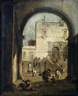 View of a Square and a Palace, between 1775 and 1780. Artist: Francesco Guardi