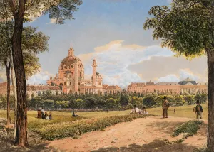 Rudolf Prints: View of St. Charles Church and the Polytechnic Institute in Vienna, 1831