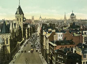 Eyre And Prints: View from St. Clement Danes Showing Law Courts, c1900s. Creator: Eyre & Spottiswoode