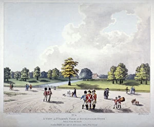 Franz Joseph Gallery: View in St Jamess Park of Buckingham House, Westminster, London, 1798