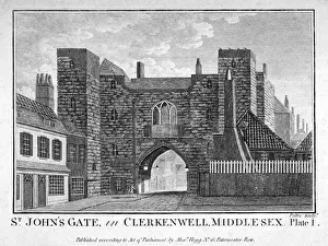Clerkenwell Prints: View of St Johns Gate, Clerkenwell, London, c1790. Artist: John Peltro