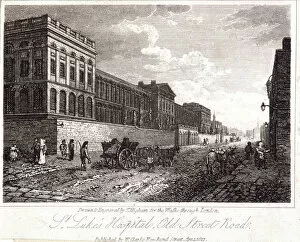 Higham Gallery: View of St Lukes Hospital, Old Street, Finsbury, London, 1817. Artist: Thomas Higham
