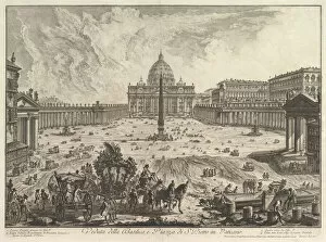 Giovanni Gallery: View of St. Peters Basilica and Piazza in the Vatican, from Vedute di Roma (Roman Vie