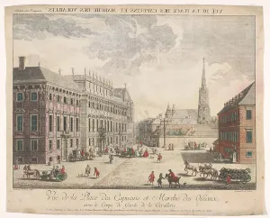 Imperial Franciscan Academy Prints: View of the Stadtpalais Liechtenstein on a square in Vienna
