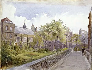 Inns Of Court Gallery: View of the Staple Inn and garden, London, 1882. Artist: John Crowther