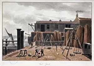George Shepherd Prints: View of Steelyard Wharf, London, 1811. Artist: George Shepherd