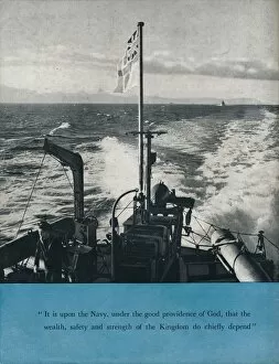 White Ensign Gallery: View from the stern of a British warship, c1940 (1943)