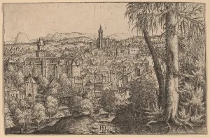 Lautensack Hanns Prints: View of Steyr on Enns, 1554. Creator: Hans Sebald Lautensack