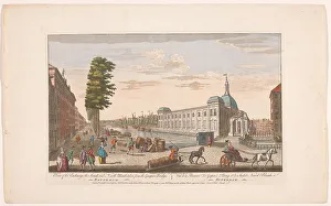 Pony And Trap Prints: View of the Stock Exchange, Rotterdam; taken from the Gaapers Bridge, 1752. Creator: Anon