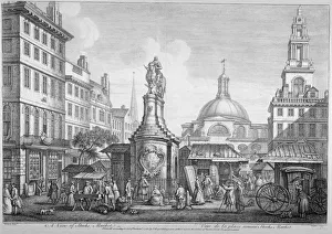 Nichols Prints: View of the Stocks Market, Poultry, City of London, 1753. Artist: Henry Fletcher
