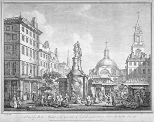 Nichols Prints: View of the Stocks Market in Poutry, City of London, in the year 1738 (1752). Artist