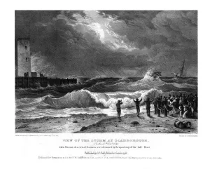 View of the Storm at Scarborough on the 17th February 1836. Creator: Charles Joseph Hullmandel View of the Storm at Scarborough on the 17th February 1836. Creator: Charles Joseph Hullmandel