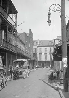 Street Lamp Prints: View down a street, New Orleans or Charleston