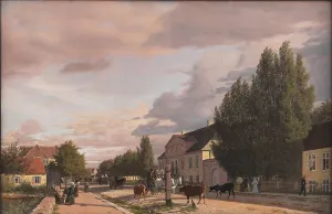 Copenhagen Kobenhavn Denmark Prints: View of a Street in osterbro outside Copenhagen - Morning Light