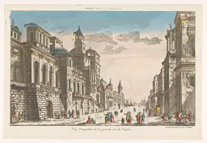 View on a street towards the sea in Naples, 1745-1775. Creator: Anon
