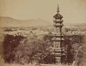 Beato Felix Gallery: View of the Summer Palace Yuen Min Yuen, Pekin, Showing the Pagoda... October 1860, 1860