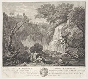 Waterfall Collection: View of the Surroundings of Narni in Lombardy, 1770. Creator: Simon Fokke