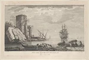 Fisherman Gallery: View of the Surroundings of Toulon, ca. 1750-1800. Creator: Jean Francois Feradiny