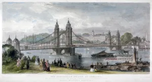Ta Prior Prints: View of the suspension bridge at Chelsea, London, 1852