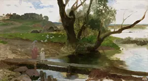 Goose Prints: View of the Swislocz River, c1873. Creator: Henryk Siemiradzki