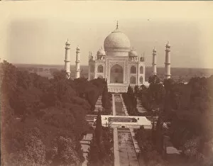 Agra Uttar Pradesh India Gallery: View of the Taj Mahal from the Gate, Agra, 1860s-70s. Creator: Unknown