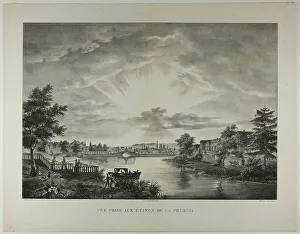 Skyscape Prints: View Taken from the Pools of the Presnia, 1833. Creator: Augustin François Lemaître