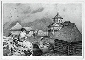 Godefroy Engelmann Prints: View taken in the Russian colony of Novo-Arkhangelsk (Sitkha island) (northwest)