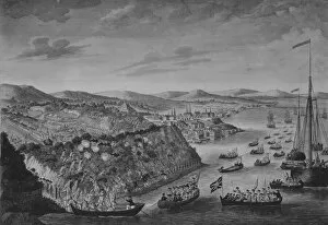 Hand Coloured Engraving Collection: A View of the Taking of Quebec, September 13, 1759, ca. 1760