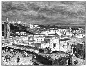Robert Brown Prints: View of Tangier, Morocco, from the landward side, c1890