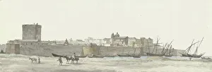 Sketch Book Prints: View of Taranto's fortifications, 1778. Creator: Louis Ducros
