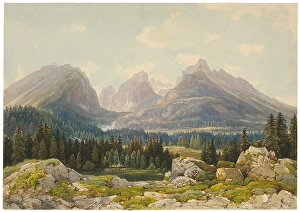 Biedermeier Prints: View of the Tatras, 1861/1863. Creator: Thomas Ender