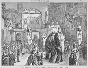 Occasion Prints: View of Temple Bar during the Lord Mayors Day, City of London, 1876. Artist