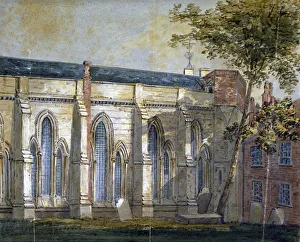 Pearson Prints: View of Temple Church, London, c1810. Artist
