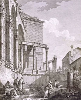 Robert Adam 1728 92 Prints: Side view of the Temple of Jupiter, pub. 1764. Creator: Robert Adam (1728-92)