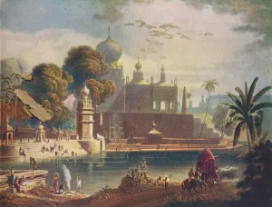 Plateau Prints: View of the Temples and Mosques of Sassur, near Poona, in the Deccan, 1908