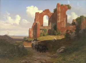 View of the Terme di Caracalla in Rome, 1845. Creator: Thorald Lessoe