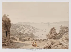 View of Ternate and the roads, the west coast of Halmahera, North Moluccas, 1821. Creator: Adrianus Johannes Bik
