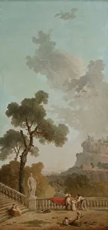 Looking Out Prints: View from a Terrace, 1799. Creator: Hubert Robert