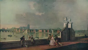 View from the Terrace of Old Somerset House, c1770. Artist: Paul Sandby View from the Terrace of Old Somerset House, c1770. Artist: Paul Sandby