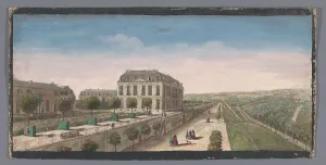 Edifice Prints: View of the terrace with orange trees of the Château de Bellevue in Meudon