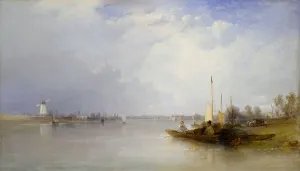 Wandsworth Prints: View Of The Thames At Battersea, 1834. Creator: Thomas Creswick