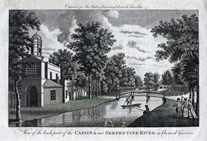 View of the back part of the Cassina and Serpentine River in Chiswick Gardens, London