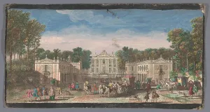 Edifice Prints: View of the front of the Château de Marly, 1700-1799. Creators: Anon, Jacques Rigaud
