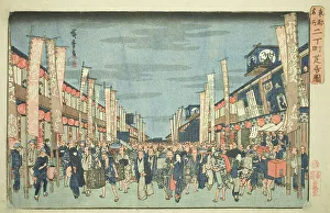 Theatre District Prints: View of the Theaters in Nichomachi (Nichomachi shibai no zu)