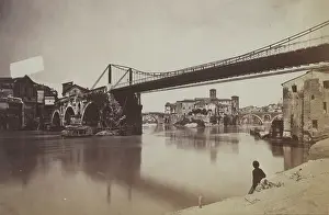 Engineering Prints: View of Tiber Island (Isola Tiberina) from the south-east